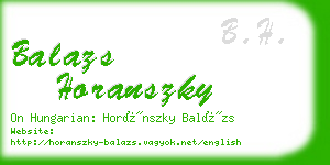 balazs horanszky business card